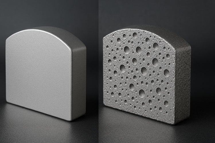 ADC12压铸零件缩孔缩松问题解析与解决方案-和良品对比图